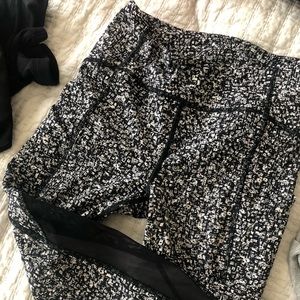 Lululemon patterned leggings with mesh details